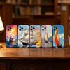 Масляная живопись парусник Чехол для телефона для iPhone 17,16,15,14,13,12,11 Plus,Pro Max,XS,Мягкий силиконовый черный чехол
