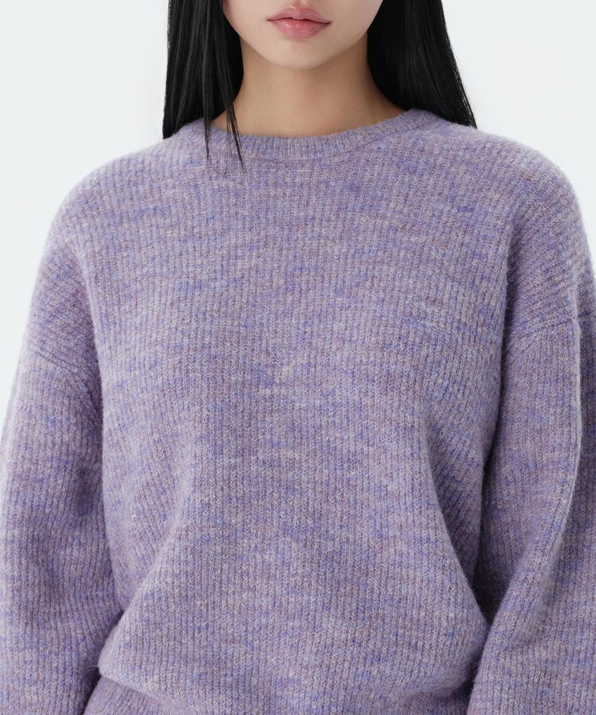MUSINSA STANDARD WOMAN Women'S Multi Melange Crew Neck Knit [Heather Violet]