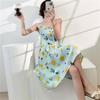 Pajamas for women's summer small men wear drapes, high-end suspenders, long vacation skirts, spring and autumn cotton and silk skirts