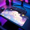 Игровой коврик для мыши Аниме Коврик для игрового стола Милый Кавайный Кот Расширенный Большой коврик для мыши Нескользящая резиновая основа Прошитый край Для игрока ПК Ноутбука