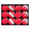 12pcs 8cm Flocking Christmas Balls Set Red Green Festival Christmas Ball Pendant Plastic Christmas Tree Ornaments Children Gifts
