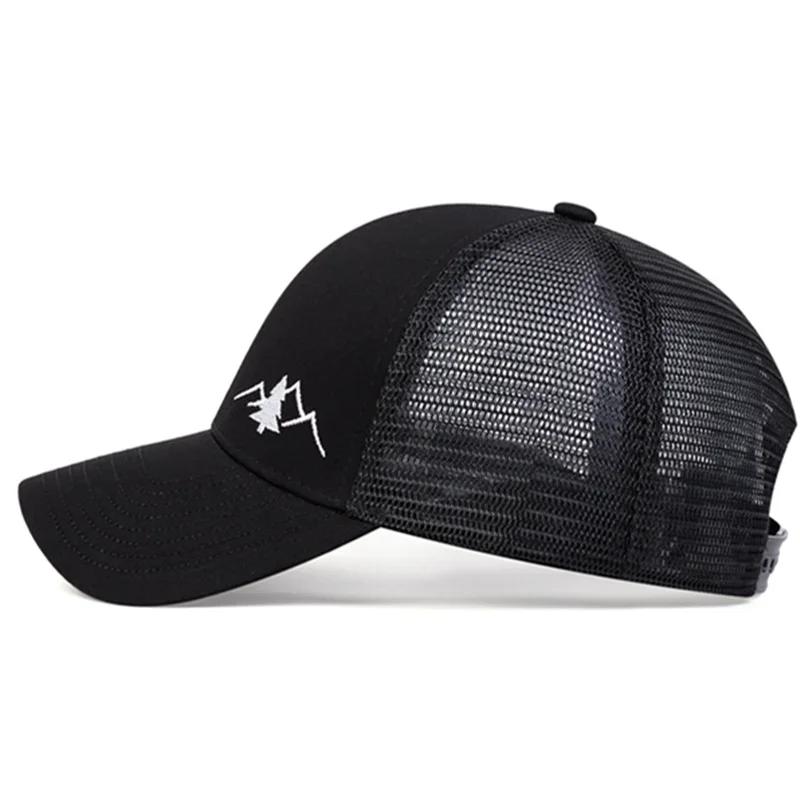 Mesh Ventilated Permeable Air Summer Cap Baseball Stitching Embroidered Mountain Fashionable Trendy Caps Adjustable Hip Hop Urban Street Style Trendy