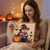 Unique Handmade Gift Idea Halloween Faux Pearl Painting Kit, Puppy Ghost 3D Art Craft Stress Relief for Adults Beginners, Home Wall Decor, DIY