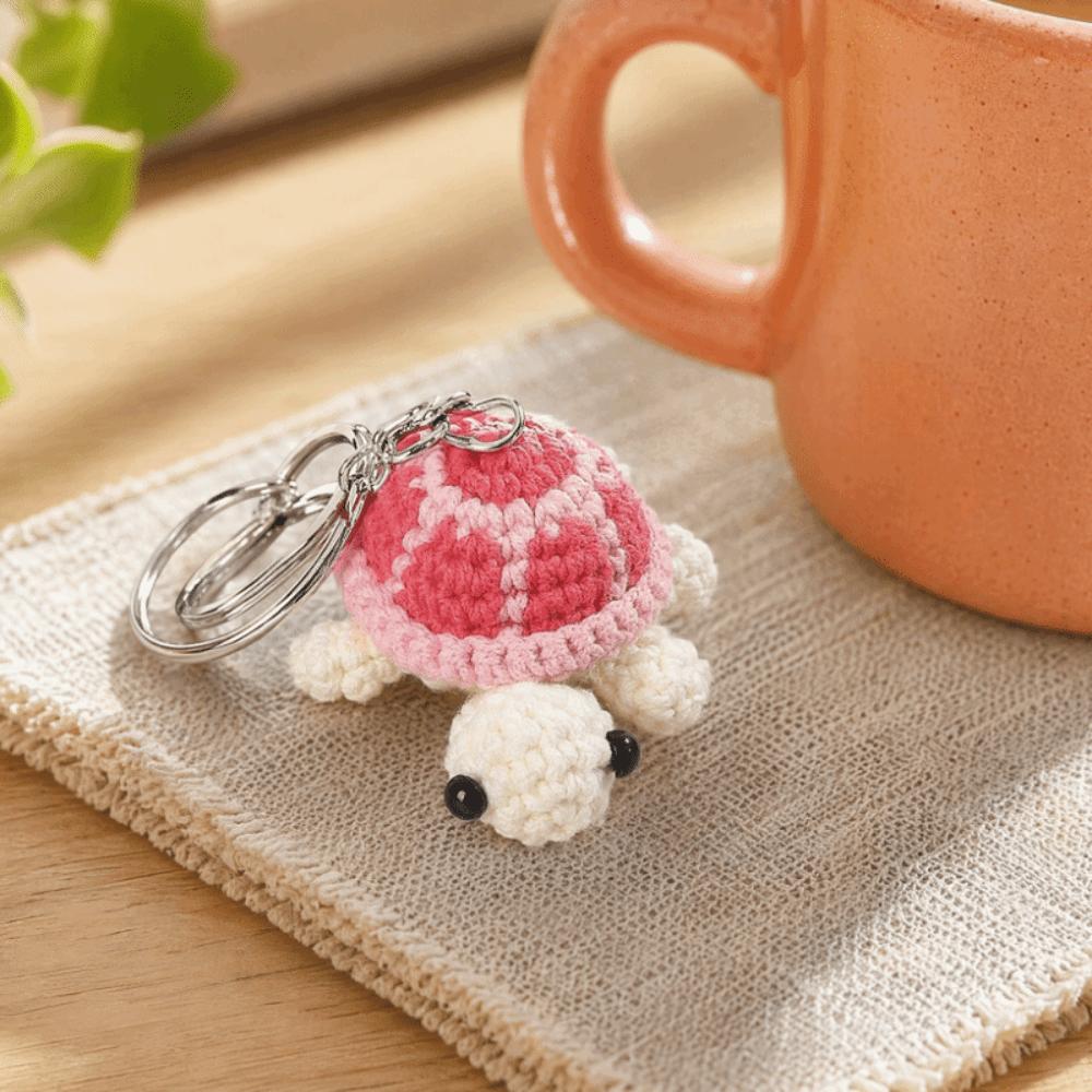 Wool Knitting Little Turtle Crochet Keychain Mini Turtle Doll Pendant Keychain Women