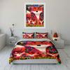 Foxes and colorful flowers. Bedding sets Duvet cover sets Duvet covers Pillowcases(1 * Duvet Cover 2 * Pillowcases without duvet insert)
