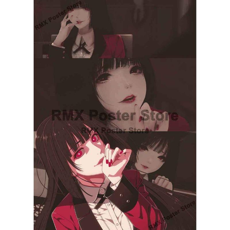 Cartoon Anime Painting Picture Jabami Yumeko Kakegurui Posters High Quality White Coated Poster Kids Room Home Wall Art Decor