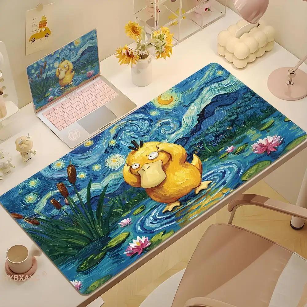 Милая Игровая Коврик для Мыши Psyduck ПК Пикачу Геймер Шкаф Коврик для Клавиатуры P Покемоны Стол Коврик для Мыши Ковер Звездная Ночь Коврик для Мыши