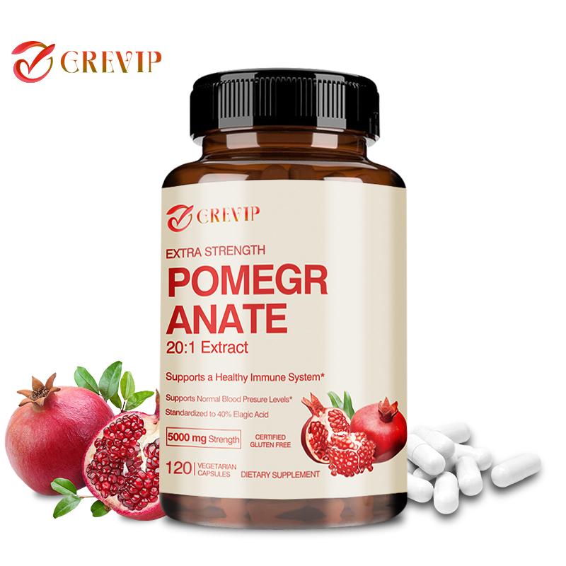 GREVIP Premium Pomegranate Extract Capsules: Immune Support, Easily Absorbed, Suitable for Both Men and Women