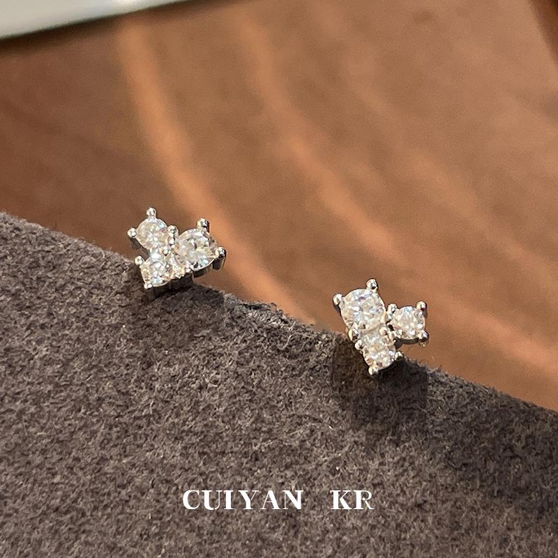 Серьги-гвоздики Cui Yan из стерлингового серебра S925 "Падающая звезда" - Блестящие, Простые, Универсальные и Изысканный дизайн для женщин