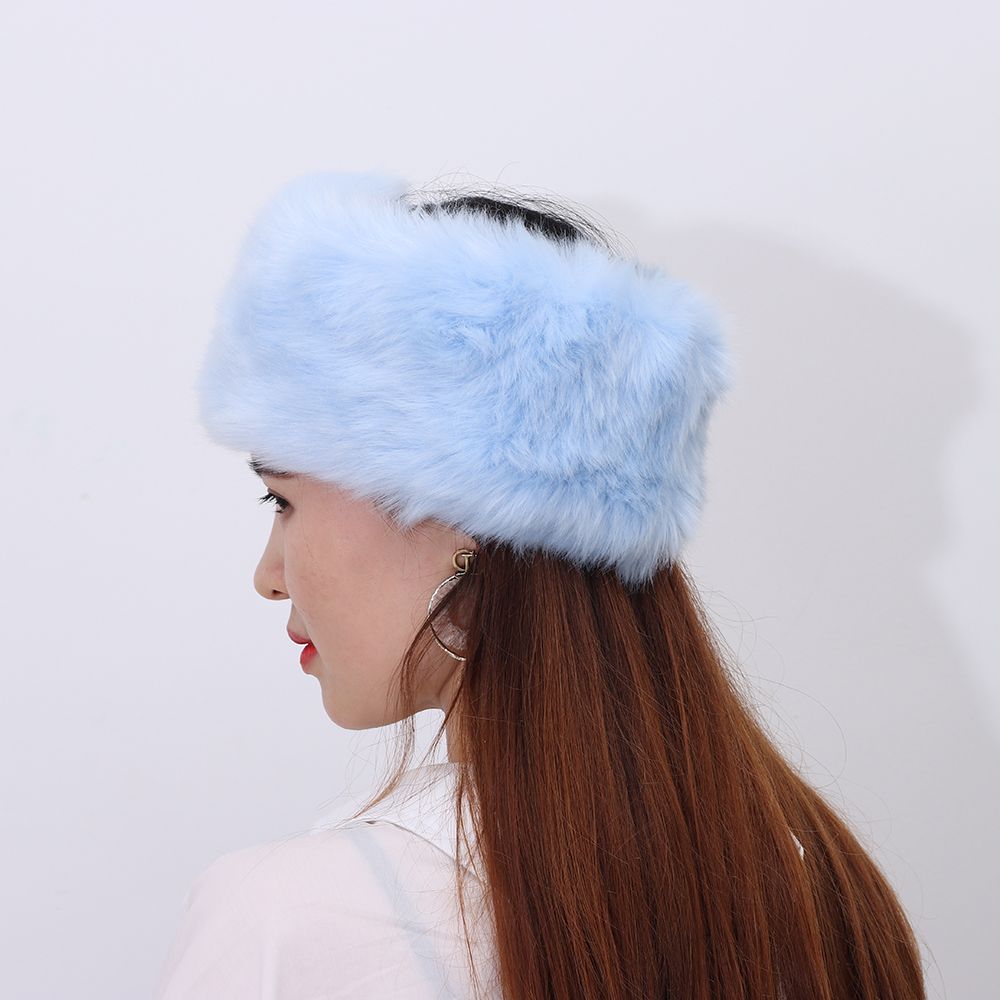 Warm Snow Earwarmer Girl Fur Faux Women Winter Hats Fluffy Russian Caps Faux Fur Headband