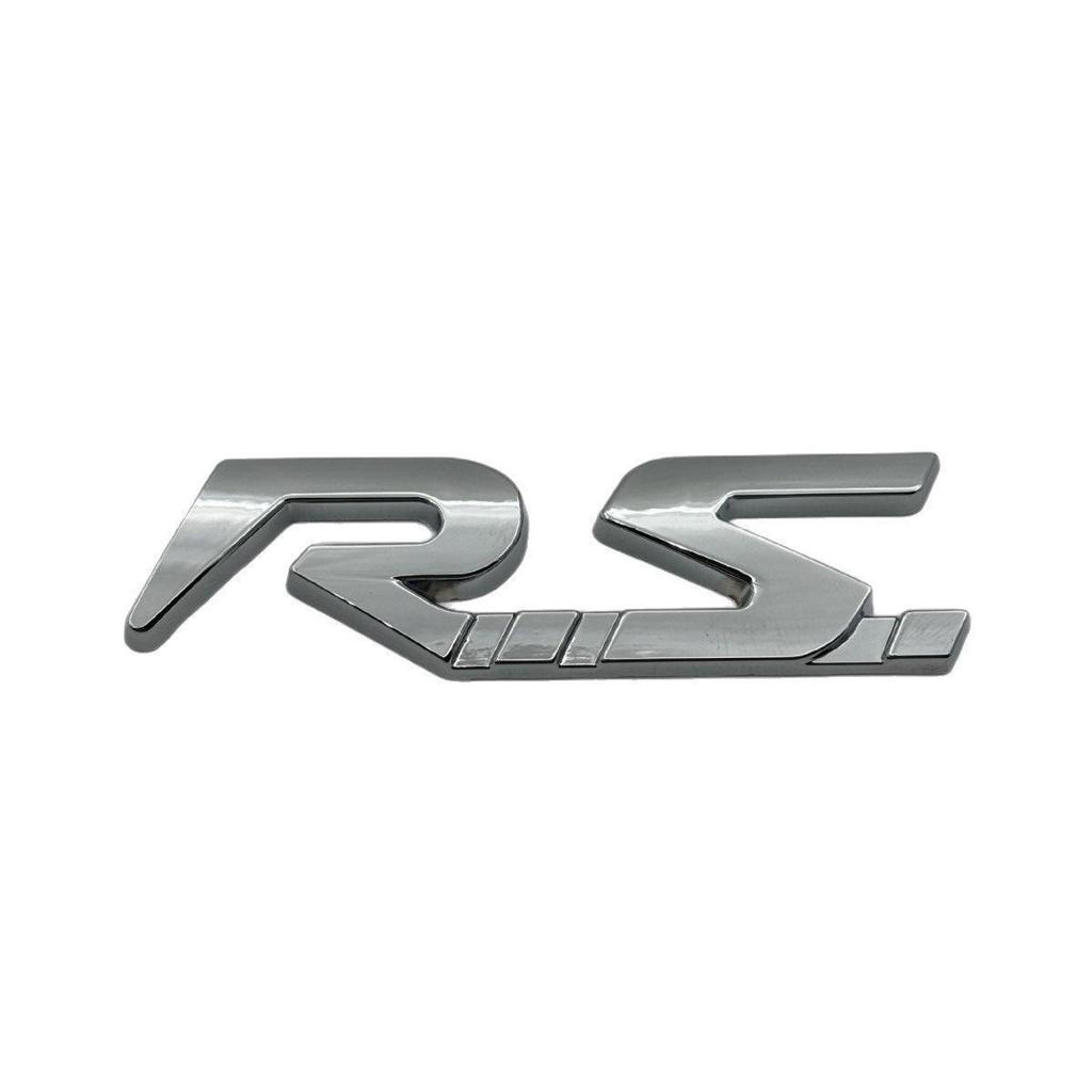 Наклейка-эмблема с логотипом RS: Задняя модификация Renault, Спортивная сторона, Металлическая наклейка на кузов RS LINE