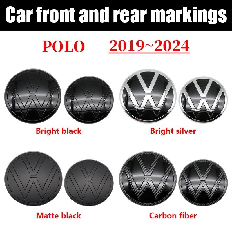 T24Volkswagen Polo Car Logo Emblem Badge Sticker for 2019-2024 Models Front Grille & Rear Trunk Auto Exterior Decoration