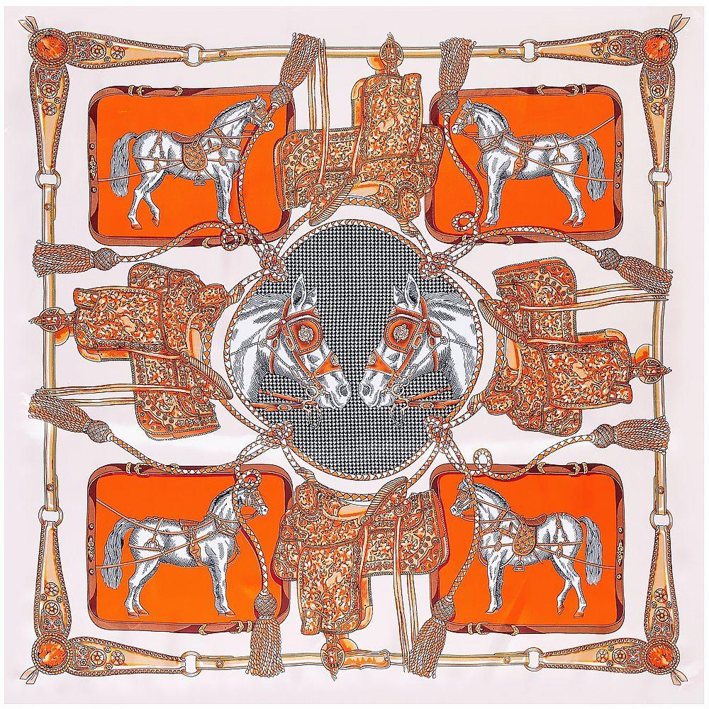 Luxury Four Leaf Clover Flower Headband Hijab Bandana Women Satin Silk Scarf Shawl Foulards Femme Square Scarves Wraps 90*90CM