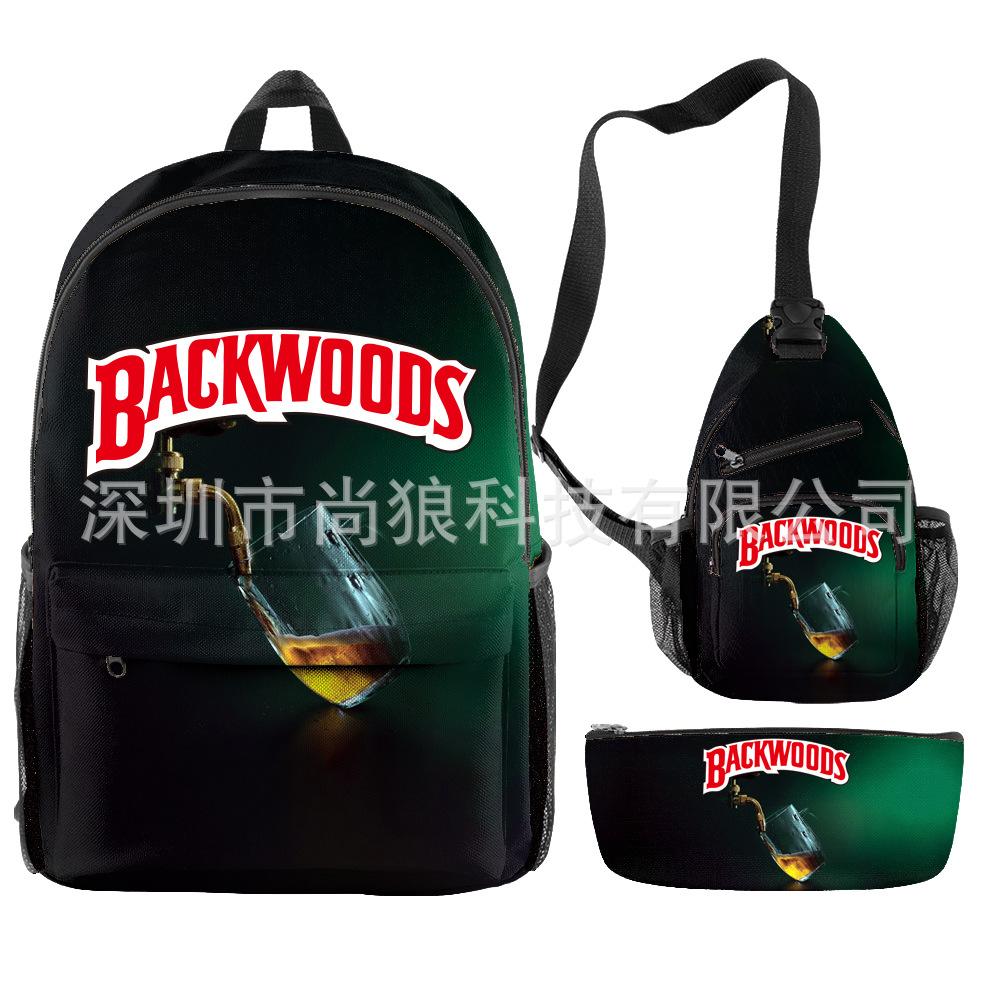 Backwoods Large Capacity Junior High School Student School Bag Lightweight Simple Travel Bag Polyester Backpack