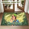 Crystal Velvet Square Rug Custom NameBillie Eilish Pattern Non Slip Home Floor Decor Rug