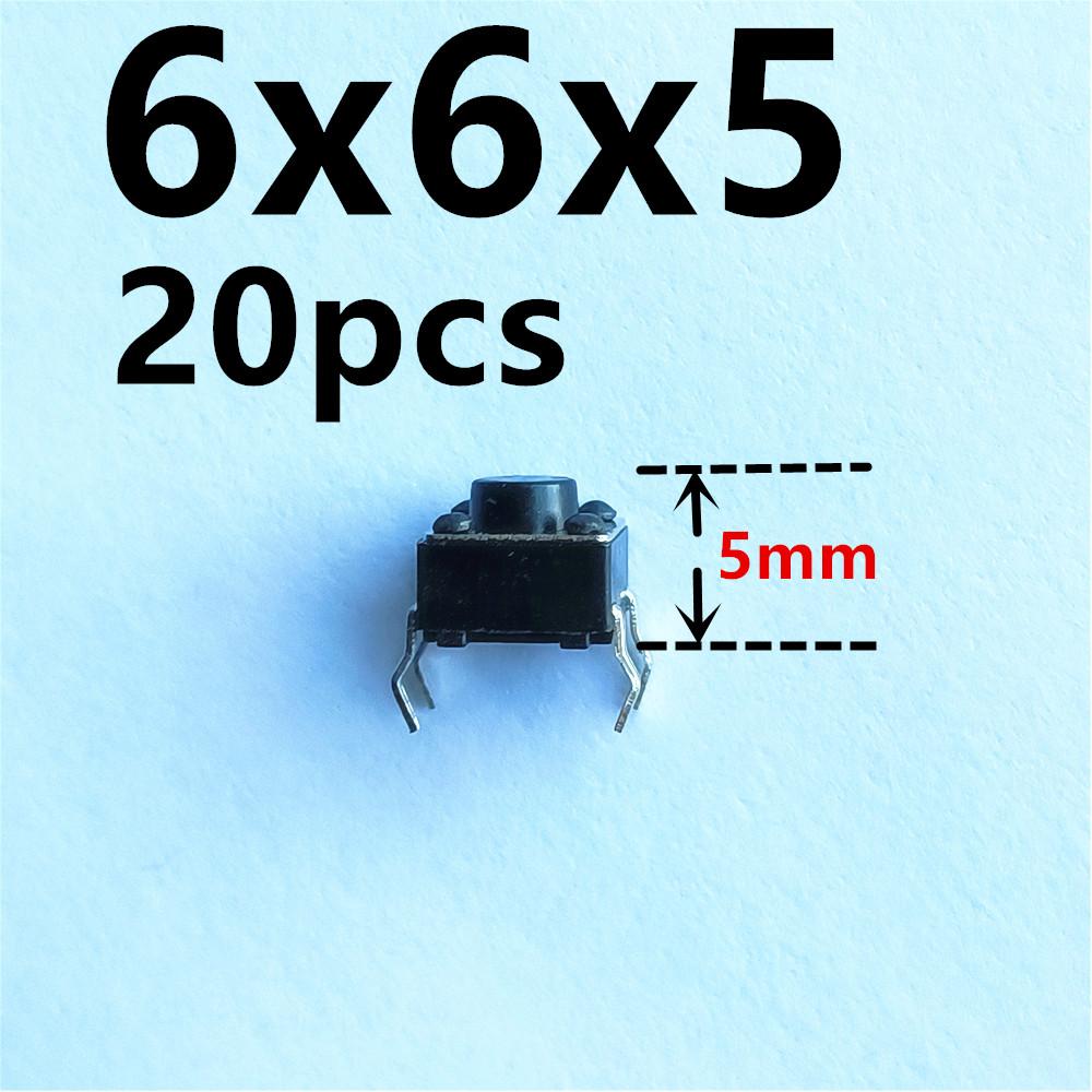 20pcs/lot 6x6mm 10Sizes 0.1A 4PIN Tactile Tact Push Button Micro Switchs Plastic Caps Direct Plug-in Self-reset DIP Dropshipping