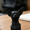 Современная черная статуэтка собаки 3D-печатная фигурка чихуахуа, статуэтка, пластиковый настольный питомец, скульптура щенка для украшения стола, подарок любителям, стабильная