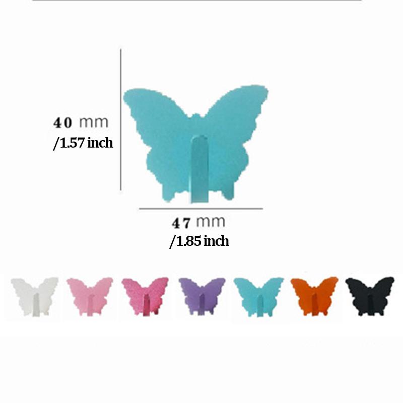 3Pcs Stainless Steel Butterfly Hooks Strong Adhesive Non-Punch Kitchen Bathroom Door Back Wall Non-Tracking Load-Bearing Sticky