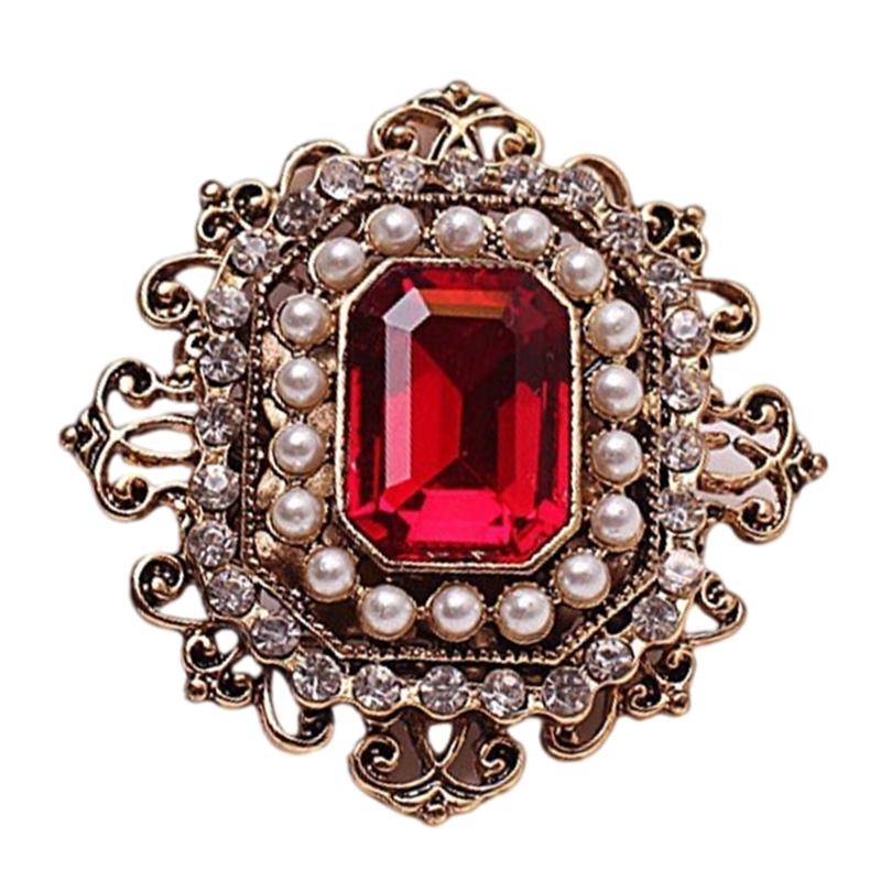 Elegant Clothing Fastener Fashion Accessory Clothing Jewelry Vintage Brooch Crystal Lapel Pin Gift for Woman Girls