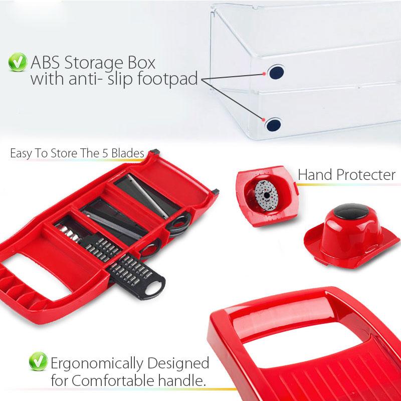 MYVIT Vegetable Cutter with Steel Blade Slicer Potato Peeler Carrot Cheese Grater Vegetable Slicer Kitchen Accessories