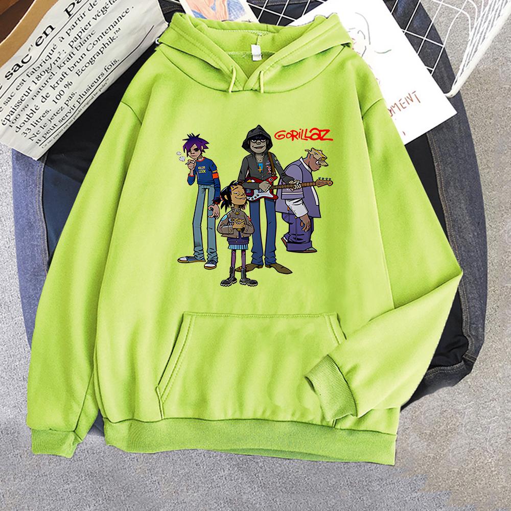 Весенняя музыка Gorillaz Толстовки с капюшоном Женская уличная одежда Хип-хоп одежда Костюмы Мужские толстовки с капюшоном Большие толстовки Головные уборы Одежда Топы