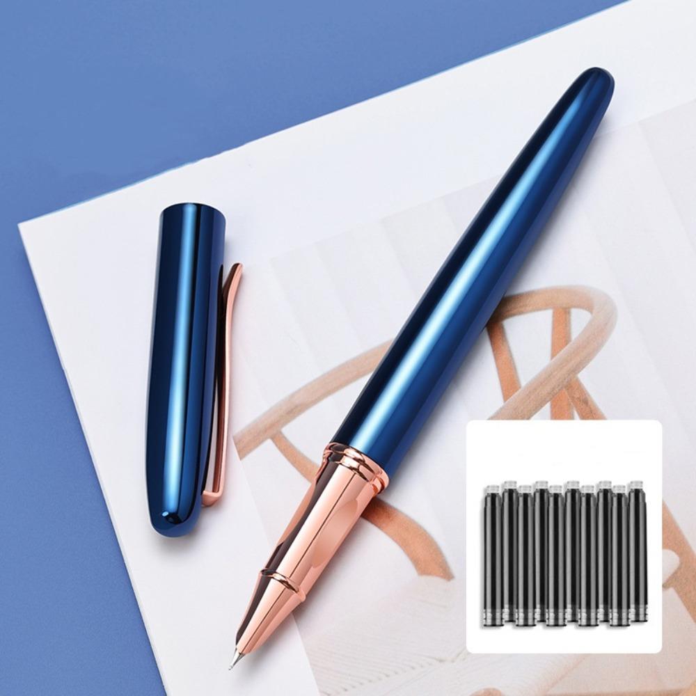 Business Fine Nib Metal Fountain Pen Smooth Writing Calligraphy Gift Ink Pens Drawing Handwriting Signature Pen Back To School