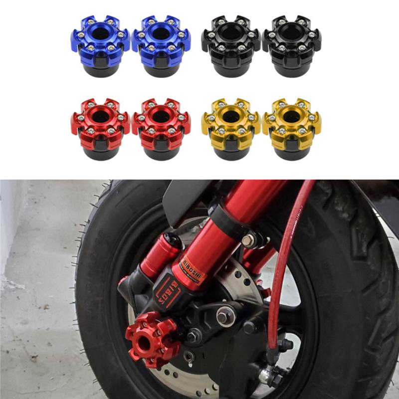 2pcs/pair Motorcycle Modification Anti Drop Cup Ghost Fire Electric Vehicle Front Shock Absorber Metal Front Fork Cup Decoration