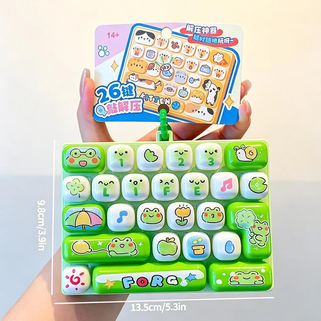 Mini Keyboard Stress Relief Fidget Toy Soft Pressable Lovely Animal Prints Sensory Toy for Kids Birthday Gifts
