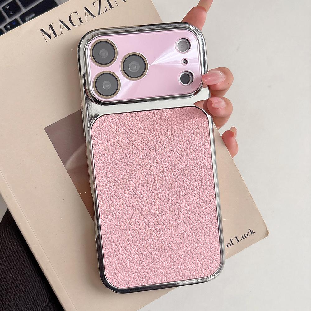 Однотонный чехол для телефона с большим окном для iPhone 17 16 15 14 13 Pro Max, гальванизированный, мягкий, ударопрочный, силиконовый чехол