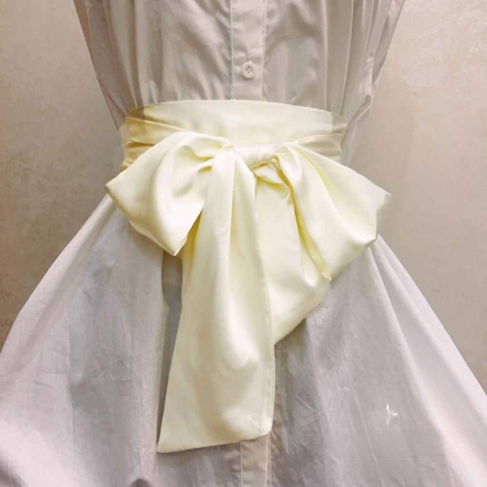 Ethnic Style Satin Ribbon Belt Adjustable Wide Waistband Lace Up Waistband Dress