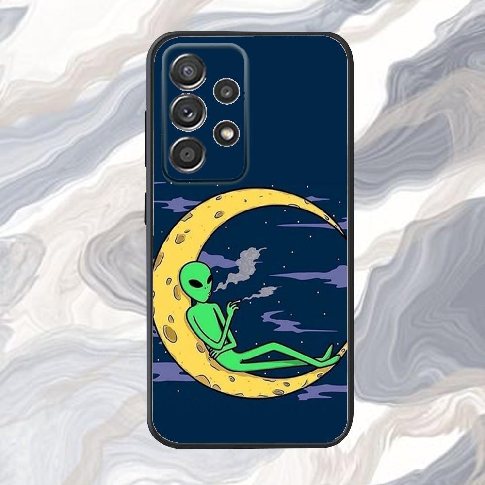 Смешной Чехол Для Телефона С Инопланетянами Для Samsung S25,S24,S21,S22,S23,S30,Ultra,S20,Plus,Fe,Lite,Note,10,9,5G Черный Чехол