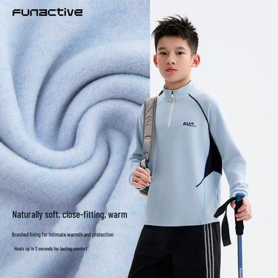 Детская спортивная рубашка с длинным рукавом FUN ACTIVE с флисовой подкладкой