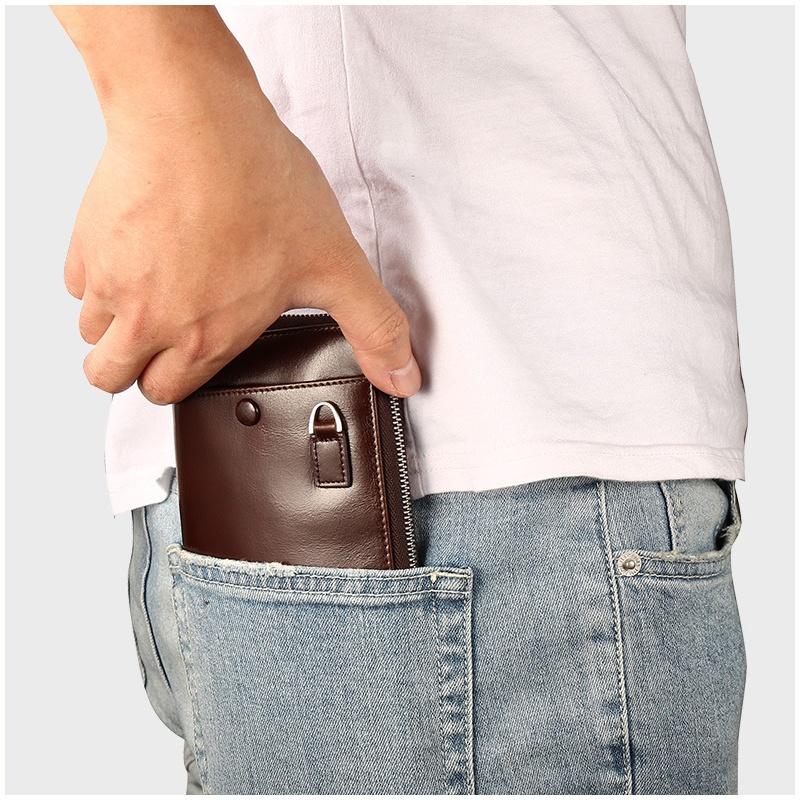 Высокое качество, модные мужские и женские кошельки для сотовых телефонов, кошелек на молнии, длинные кошельки-клатчи большой емкости для мужчин с ручным ремешком