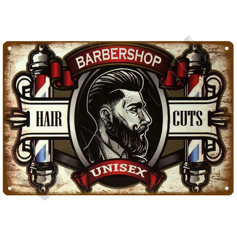 Barber Shop Tin Sign Poster Vintage Wall Posters Metal Sign Decorative Wall Plate Kitchen Plaque Metal Vintage Decor Accessories