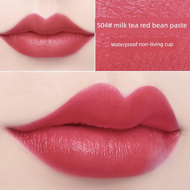 Non-Fading, Non-Stick Carrot-Colored Lipstick, Matte Waterproof Moisturizing Lipstick, Brightening Bean Paste Color, Genuine Brand Product