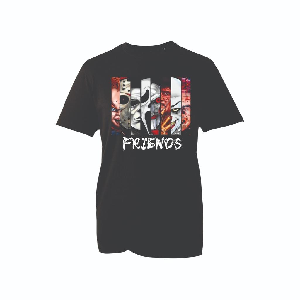 Horror Friends TShirt Scary Movie Villains Graphic Creepy Halloween Tee Top