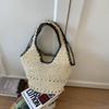 Новая повседневная сумка через плечо полая плетеная сумка женская летняя большая вместимость морской отпускной стиль пляжная сумка