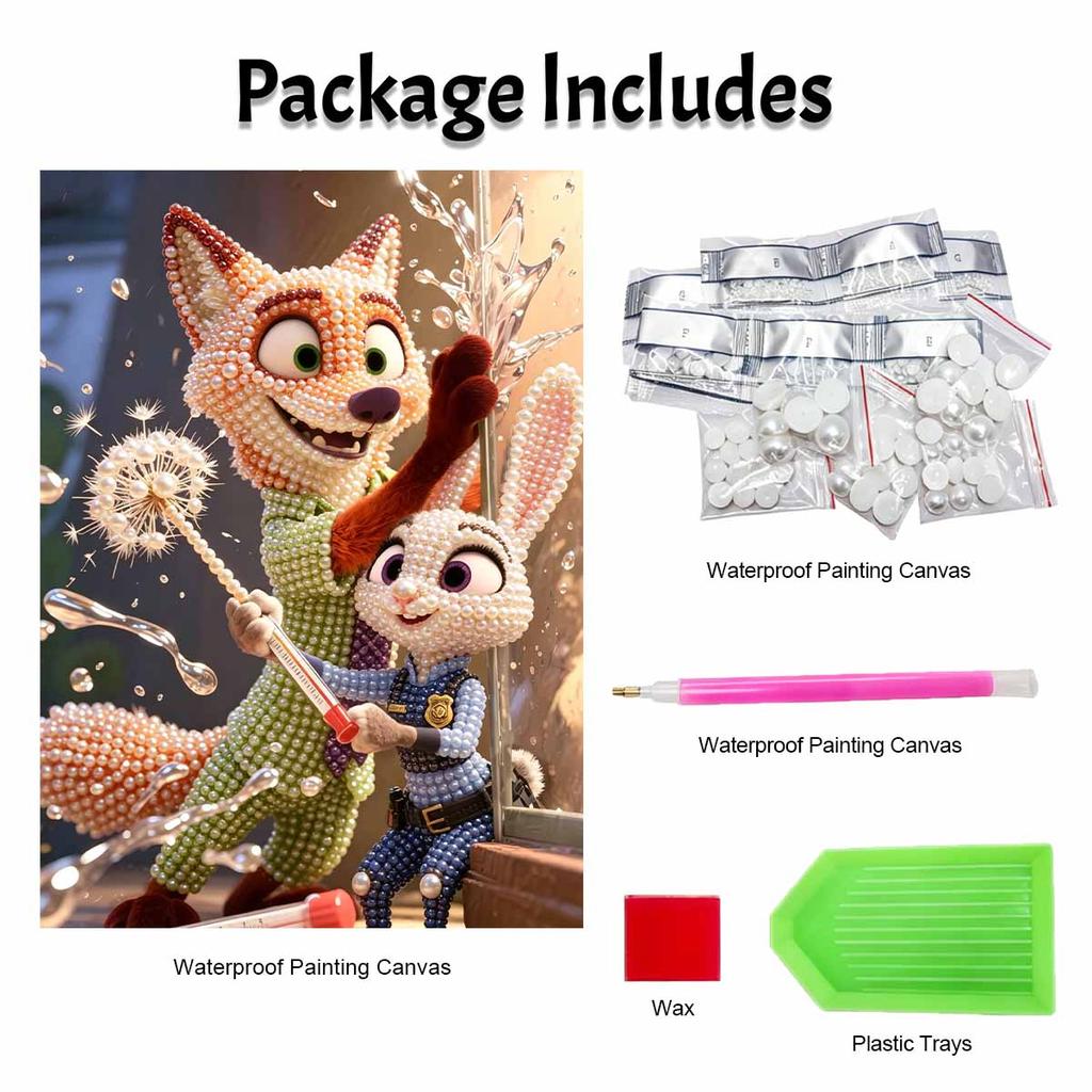 Disney Набор для 5D-рисования жемчугом своими руками, персонажи Зверополиса, Декор для стены дома, спальни, Поделки, Ручная работа, Подарок