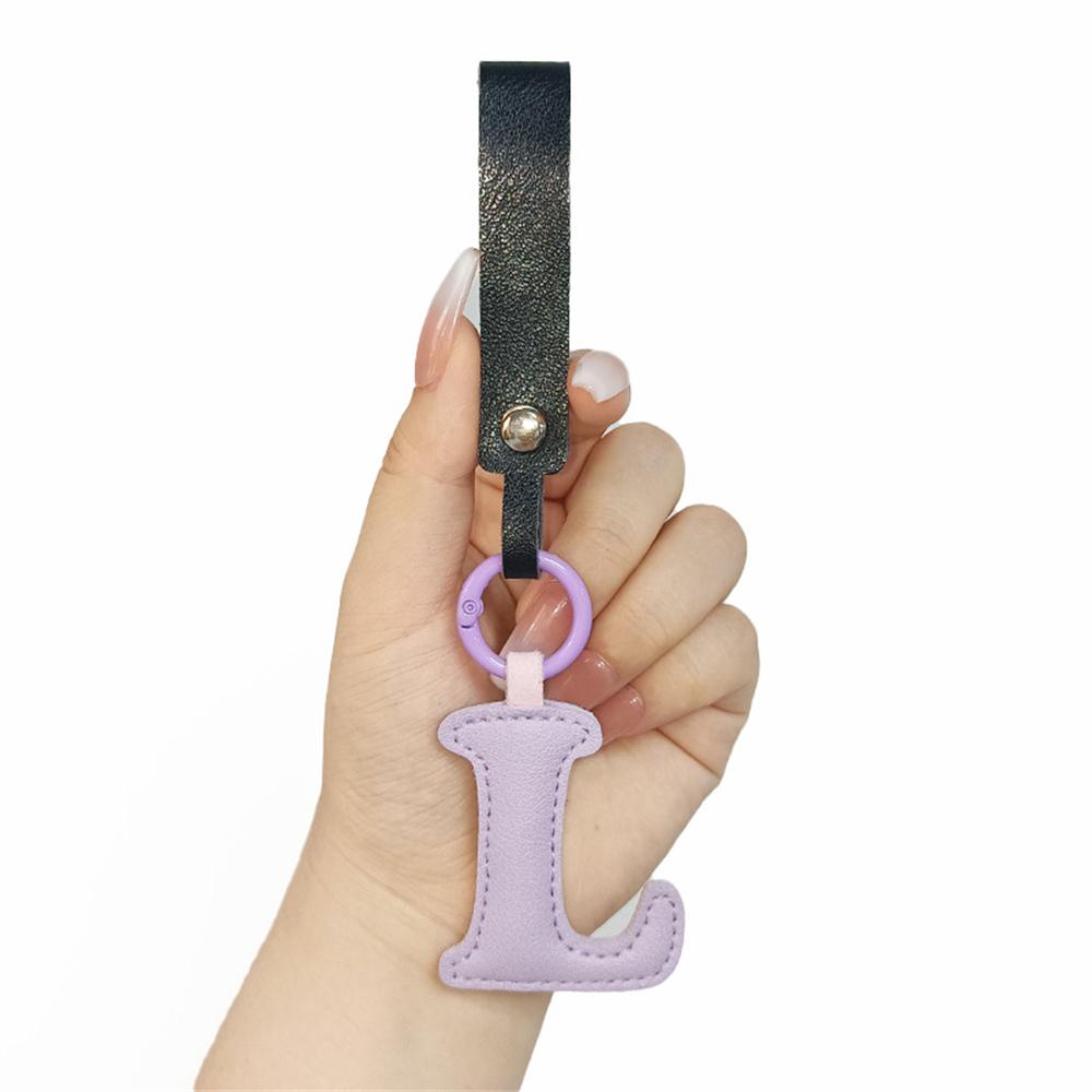 Creative PU Leather 26 Letter Keychains Fashion Alphabet Keyrings Handbag Ornaments Pendant Car Key Holder Accessories Gifts