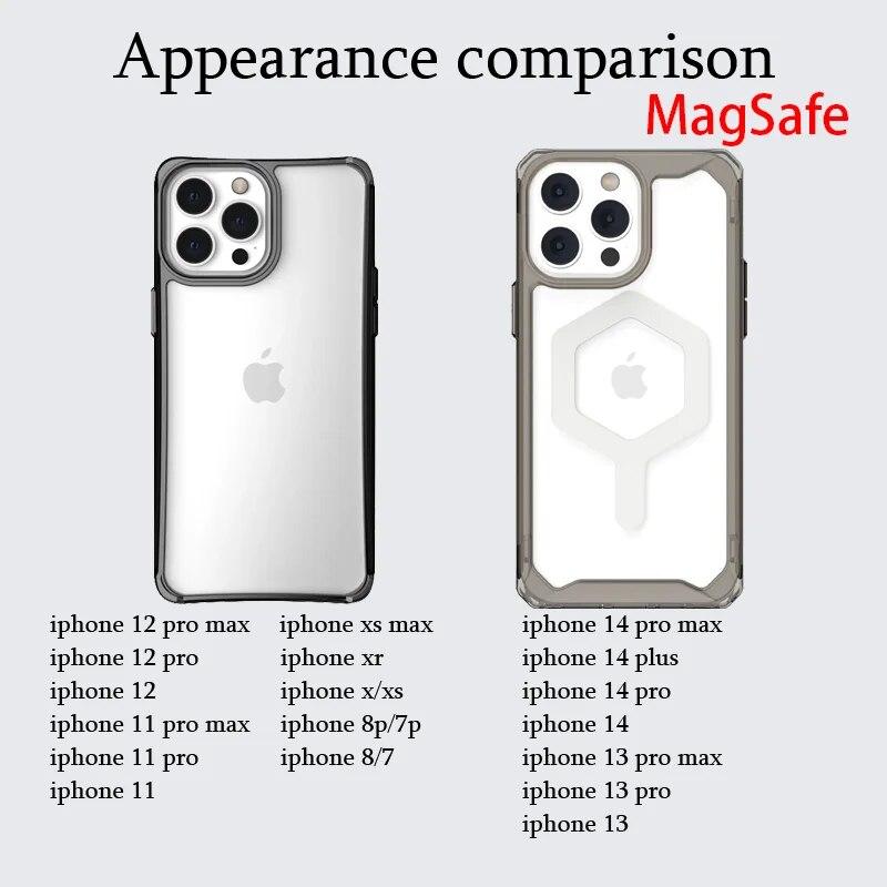 Прозрачный чехол из ТПУ с кристаллами для Apple IPhone 15 14 13 Pro Max 12, мини-крышка, магнитный военный чехол Magsafe, защитный рукав