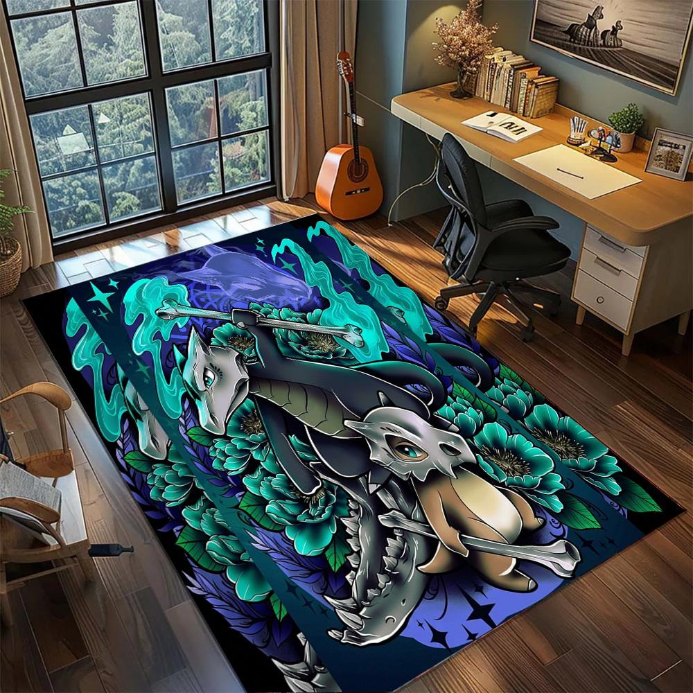 Pokemon Pikachu Floor Mat Gamer Room Non Slip Large Area Washable Rug Carpet Bedroom Home Decor.-TING