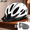 Matt Color 4 In 1 Bike Helmet With Sun Goggle & Sun Visor Rechargeable Adult Bicycle Helmet Sunglasses Road MTB Cycling Helmet