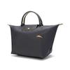 LONGCHAMP Le Pliage Club Polyamide Canvas Cow Leather Dumpling Bag Handbag Medium Women's Metallic Gray (Unisex) Handbags 1623619300