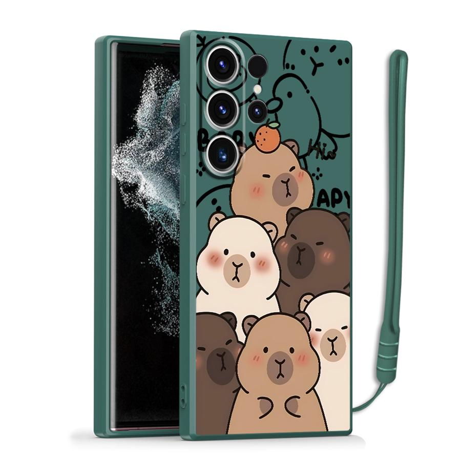 Cute Capybara Case for Samsung Galaxy S26 Note 20 10 Ultra S25 Edge S21 Plus S20 FE S24 Ultra S23 S22 Phone Cover