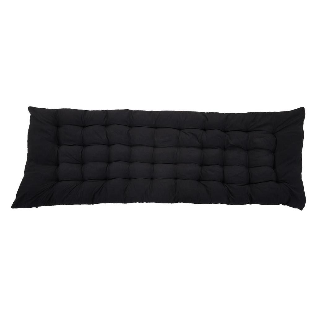 Heavy-duty steel tube folding bed, black frame with black pearl cushions