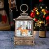 Рождественский фонарь с ретро-рамкой и встроенной елкой, снеговиком, оленем, статуэтка, работающая от батареек, ночник, настольное украшение