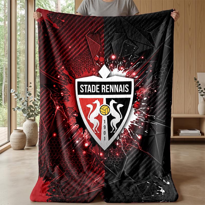 Stade Rennais FC Soft Flannel Fleece Blanket Lightweight Cozy Warm Throw Blanket For Sofa Bed Home Decor