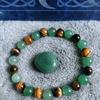 1 Pc Exquisite Jade Two Colour Fashion Style Tiger Eye Stone Natural Stone Green Beaded Bracelet Men And Women Daily Party Gifts