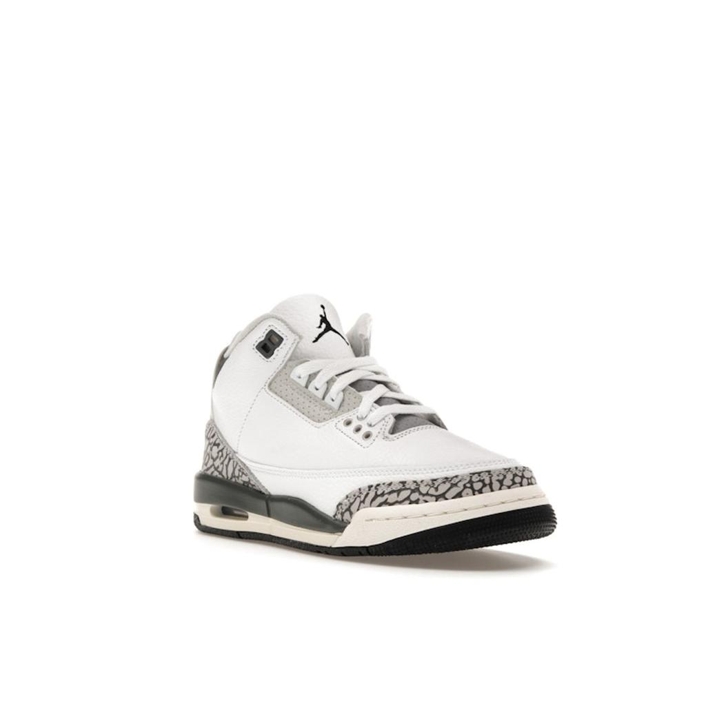 Air Jordan 3 Retro GS Hide N Sneak Kids Sneakers White Black Iron DX6665-100