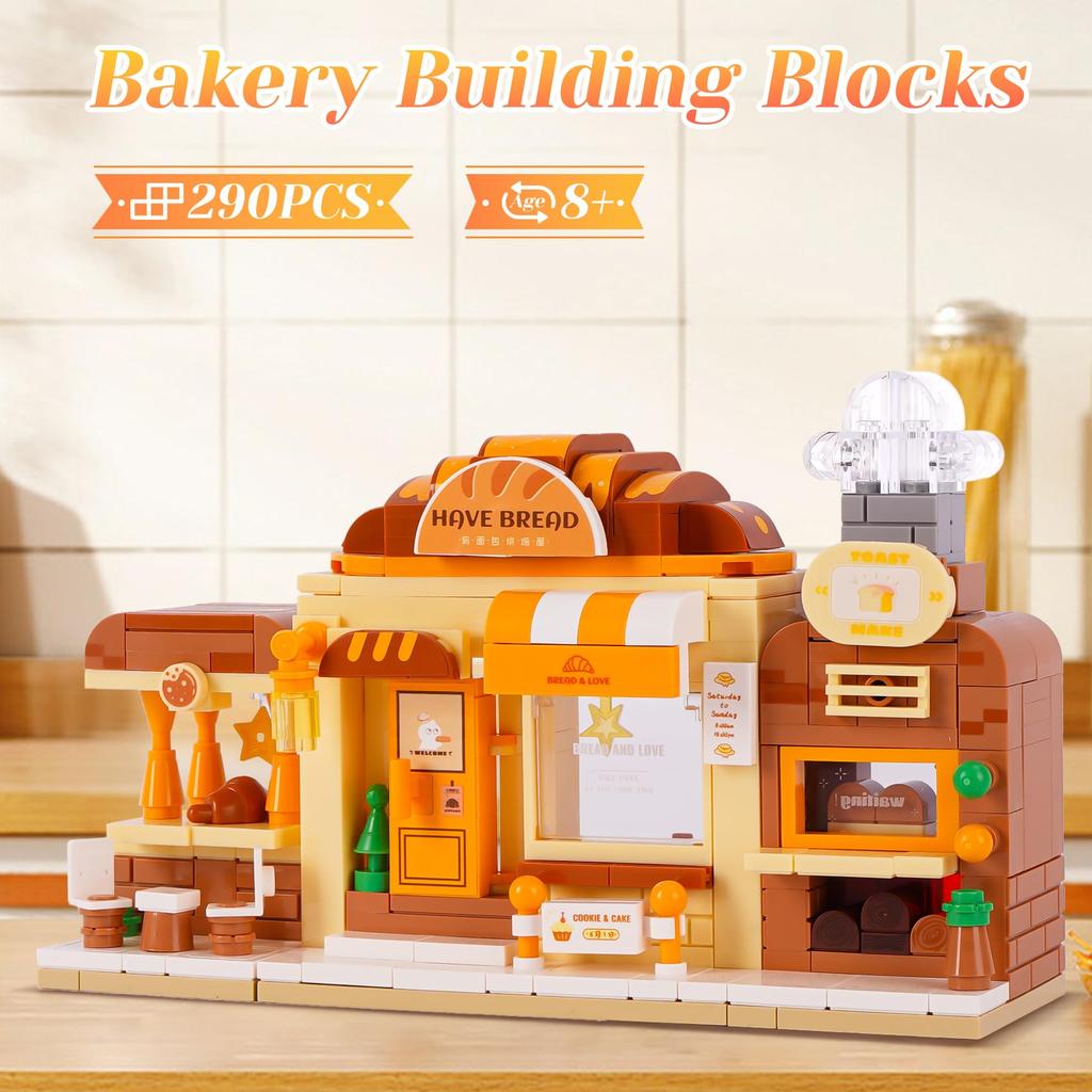 Oichy Blocks Cute Shop Toy Block Set with Shiba and Cafe Creative Assembly Perfect Gift for Kids and or any Inu, Sweets, Bakery, Designs, Shop,